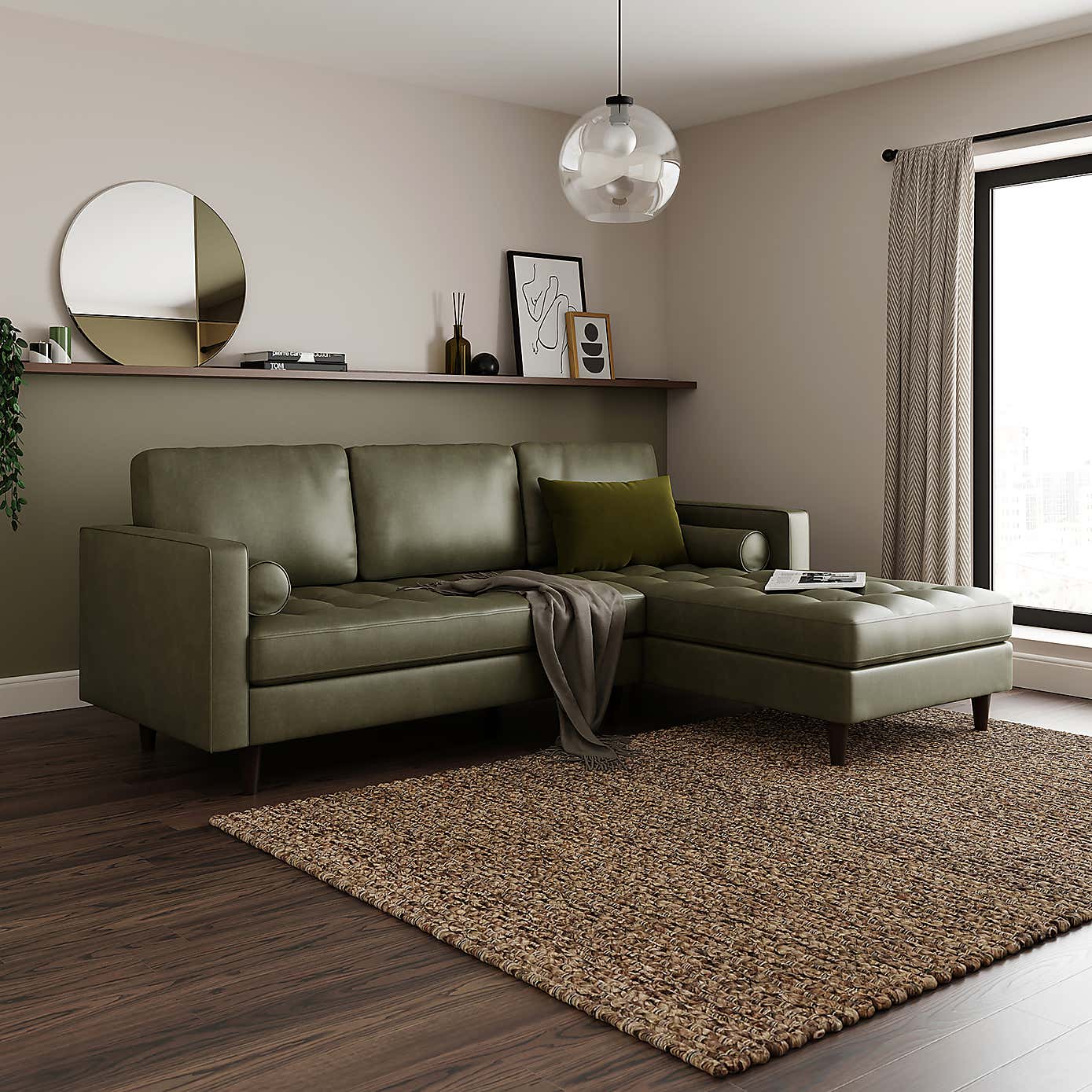 Zoe Faux Leather Left Hand Corner Sofa
