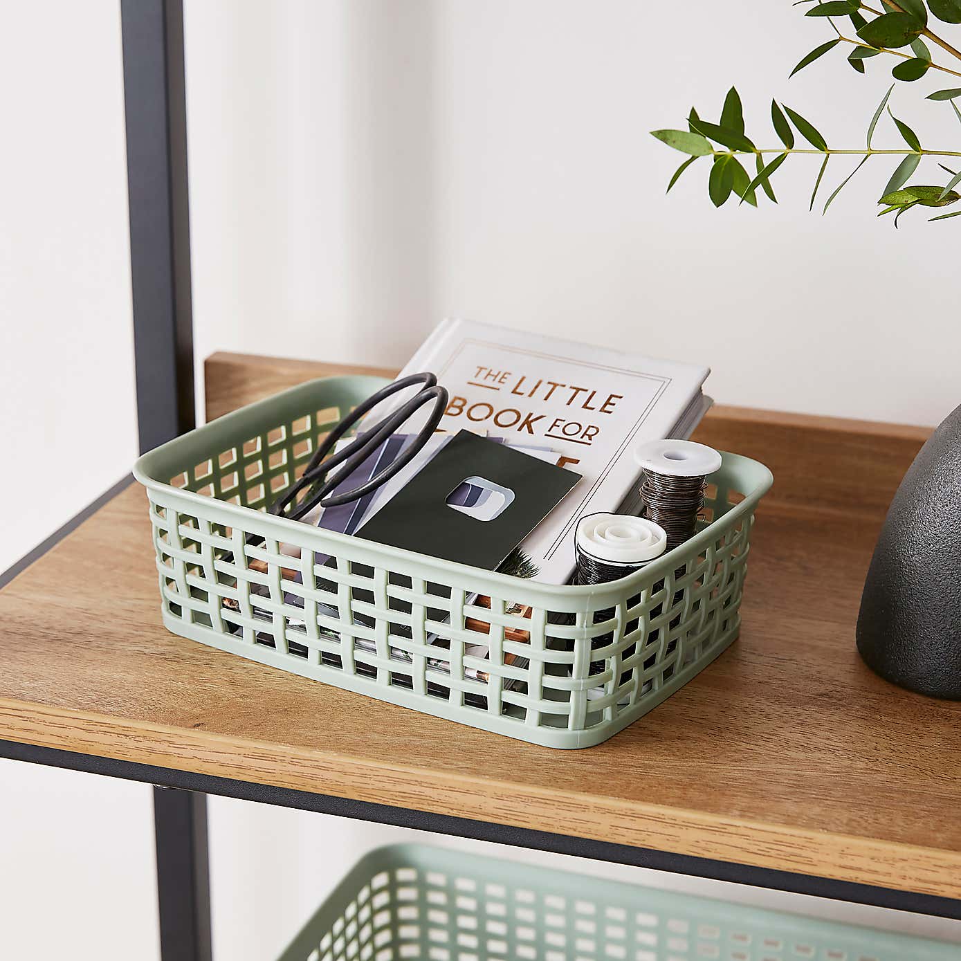 Checked Plastic Basket
