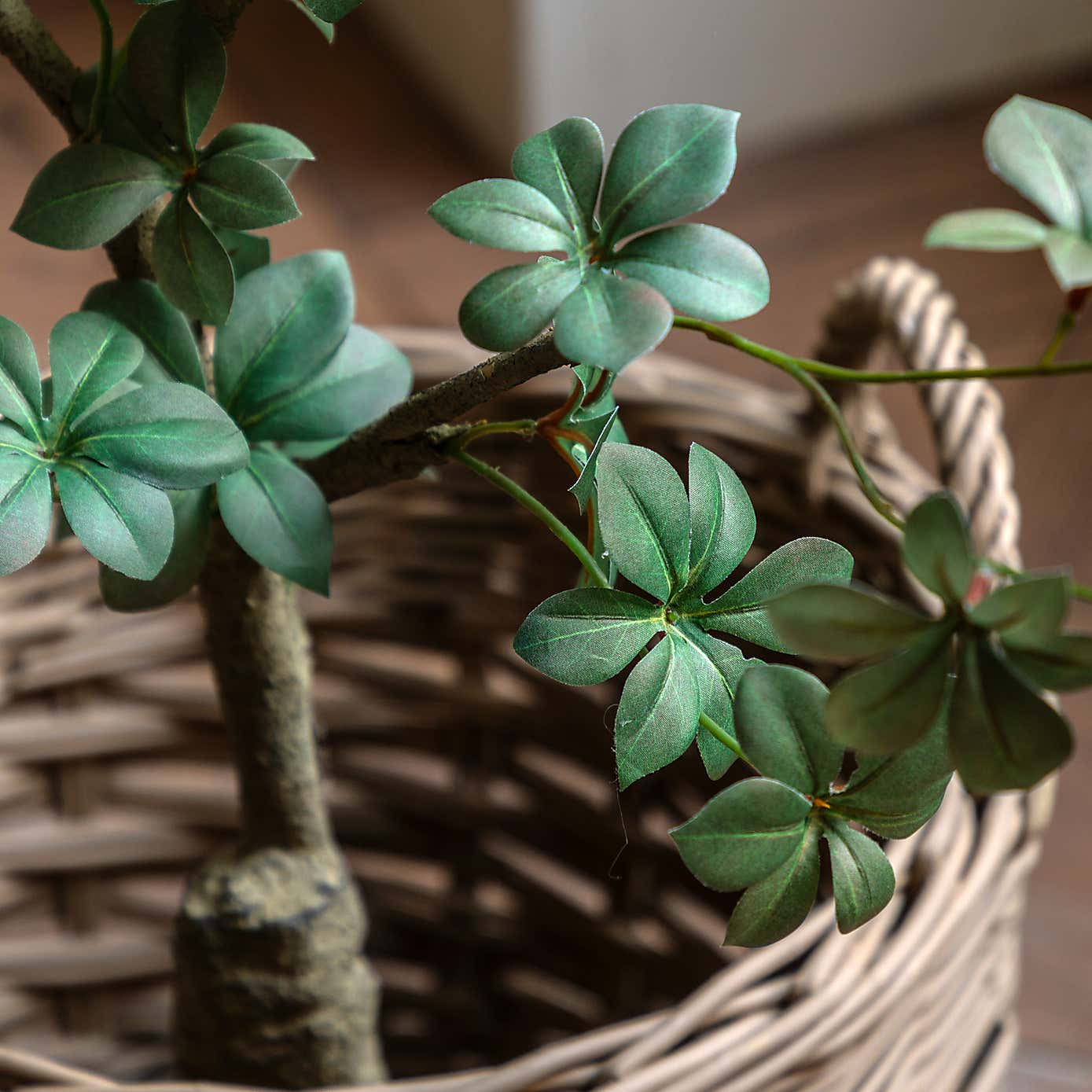 Artificial Small Rhodoleia Tree in Black Plant Pot