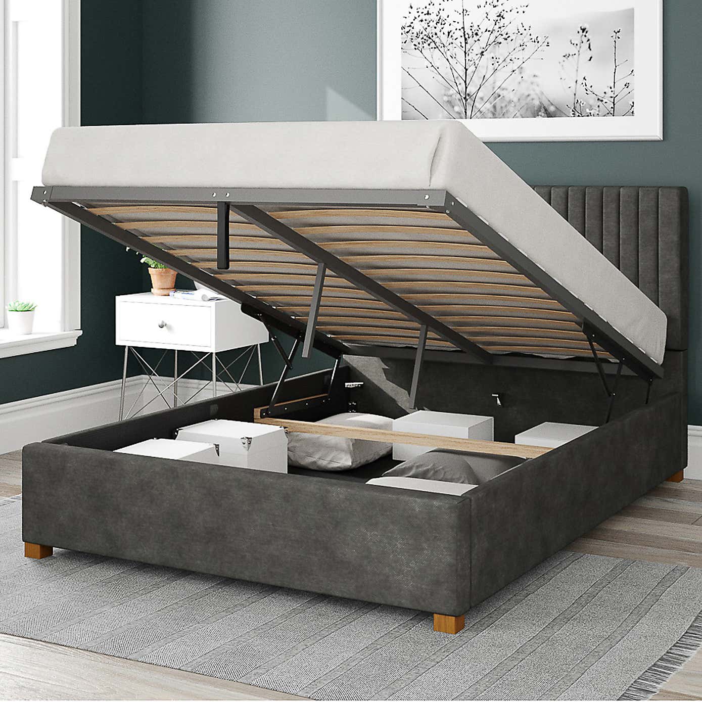 Grant Kimiyo Linen Ottoman Bed