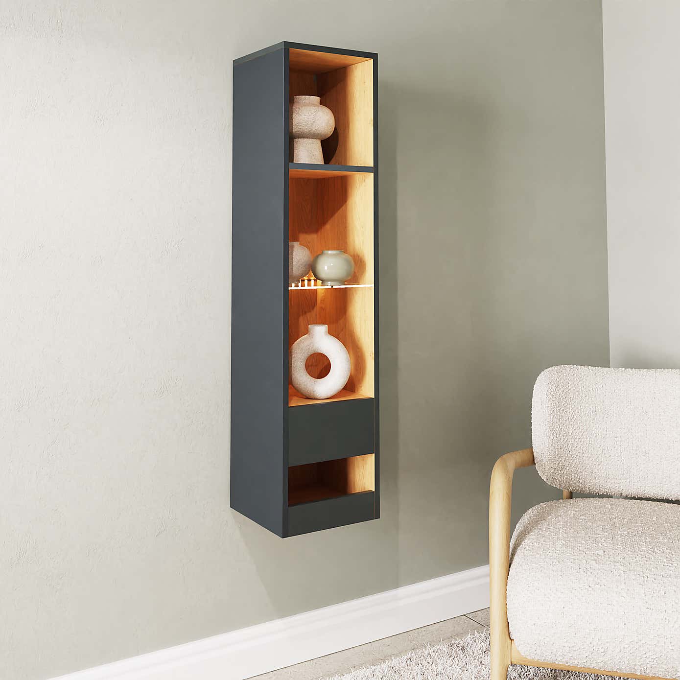 Delta Tall Shelving Unit with LEDs