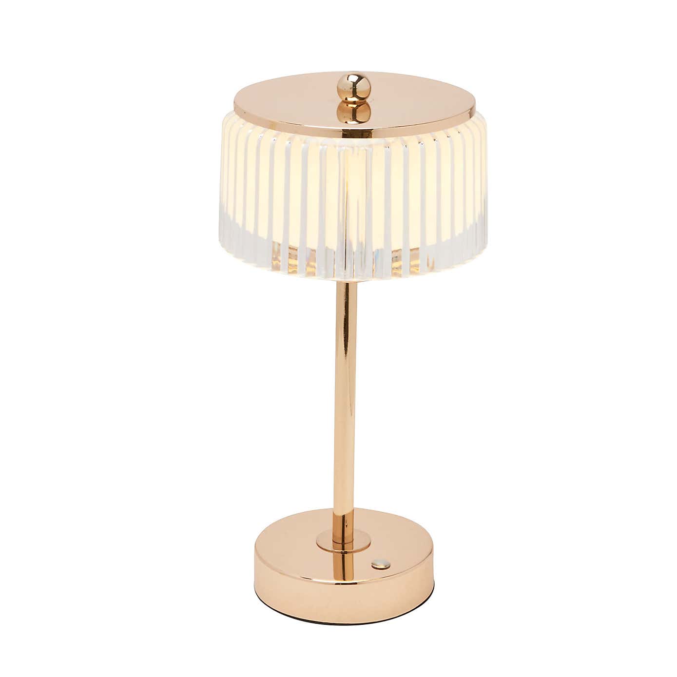 Hestia Gold Base Crystal Trim Rechargeable Colour Changing LED Touch Table Lamp