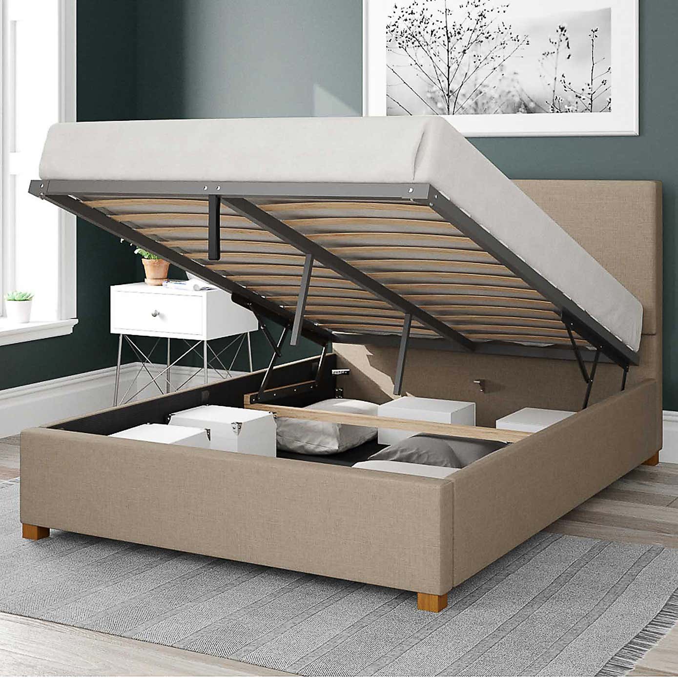 Garland Eire Linen Ottoman Bed