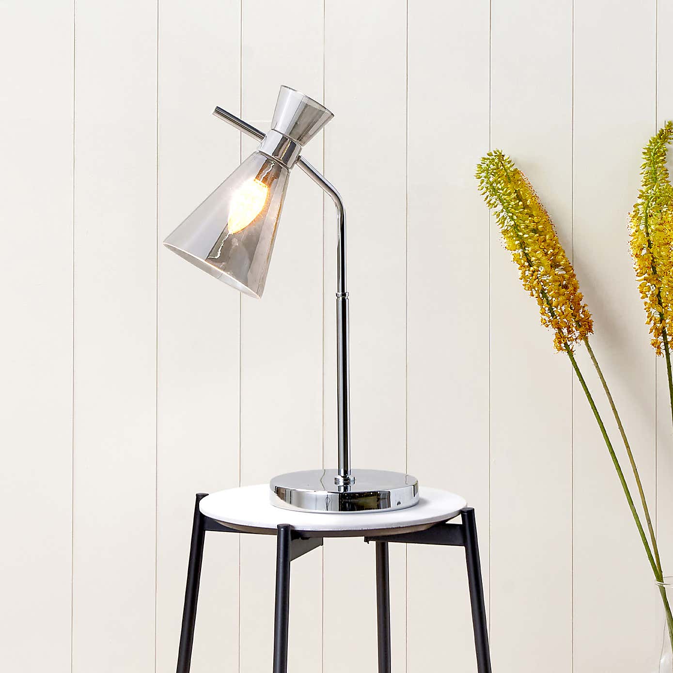 Monroe Waisted Glass and Metal Table Lamp