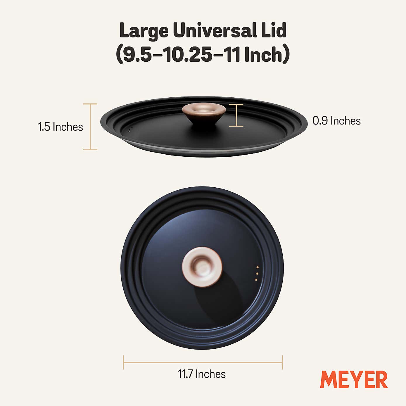 Meyer Accent Universal Stainless Steel 24/26/28cm Pan Lid