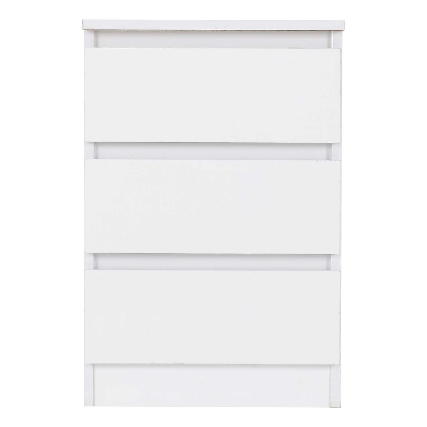 Malvern 3 Drawer Bedside Table
