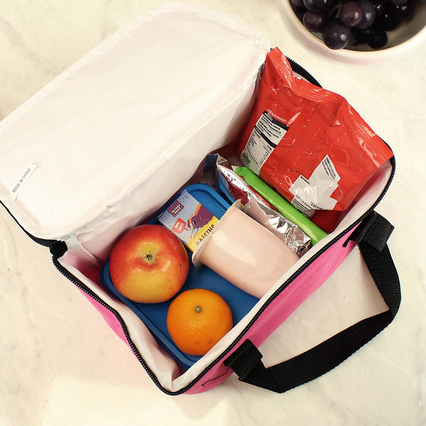 Personalised Pink Rainbow Lunch Bag