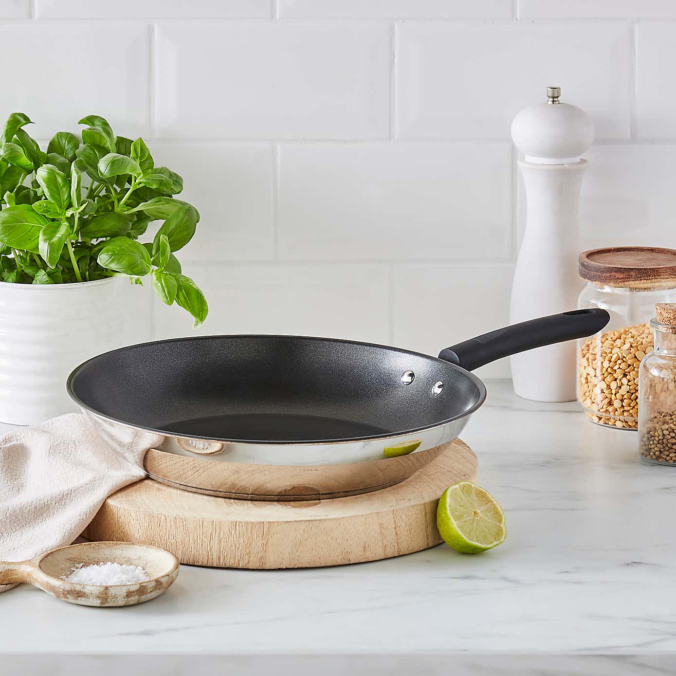 Non-Stick Stainless Steel Frying Pan, 28cm