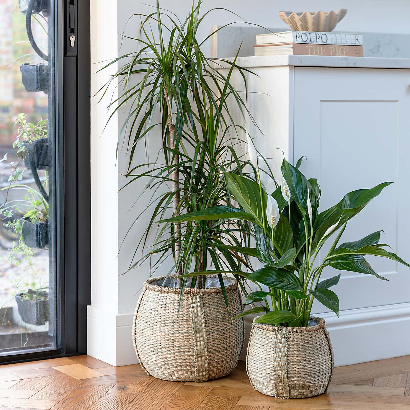 Set of 2 Pando Seagrass Plant Pots