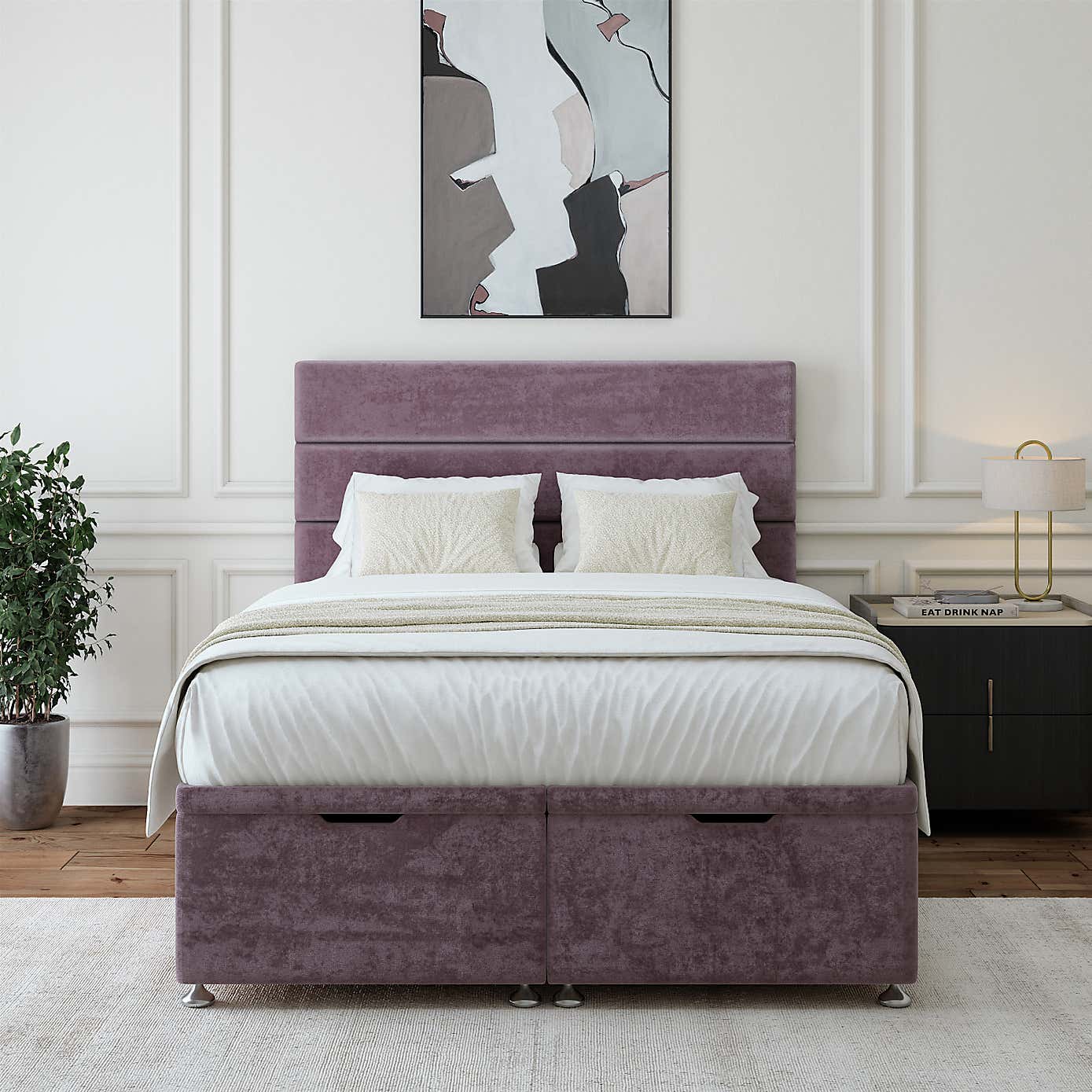 Bedmaster Plush Chenille End of Bed Ottoman Base