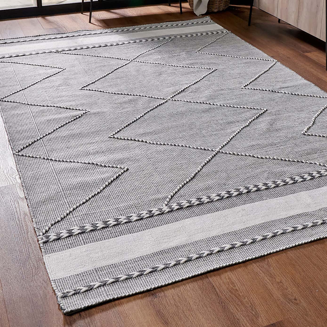 Plaited Stripe Rectangular Rug