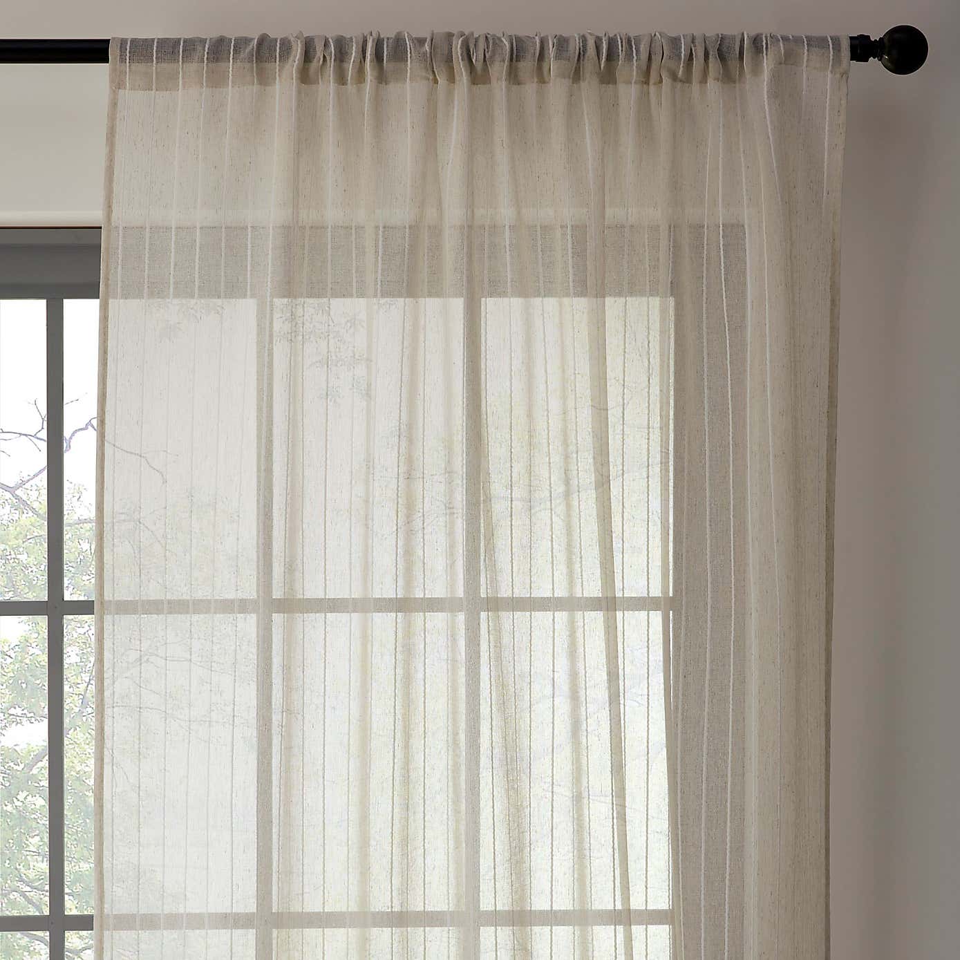 Lucia Stripe Natural Slot Top Voile