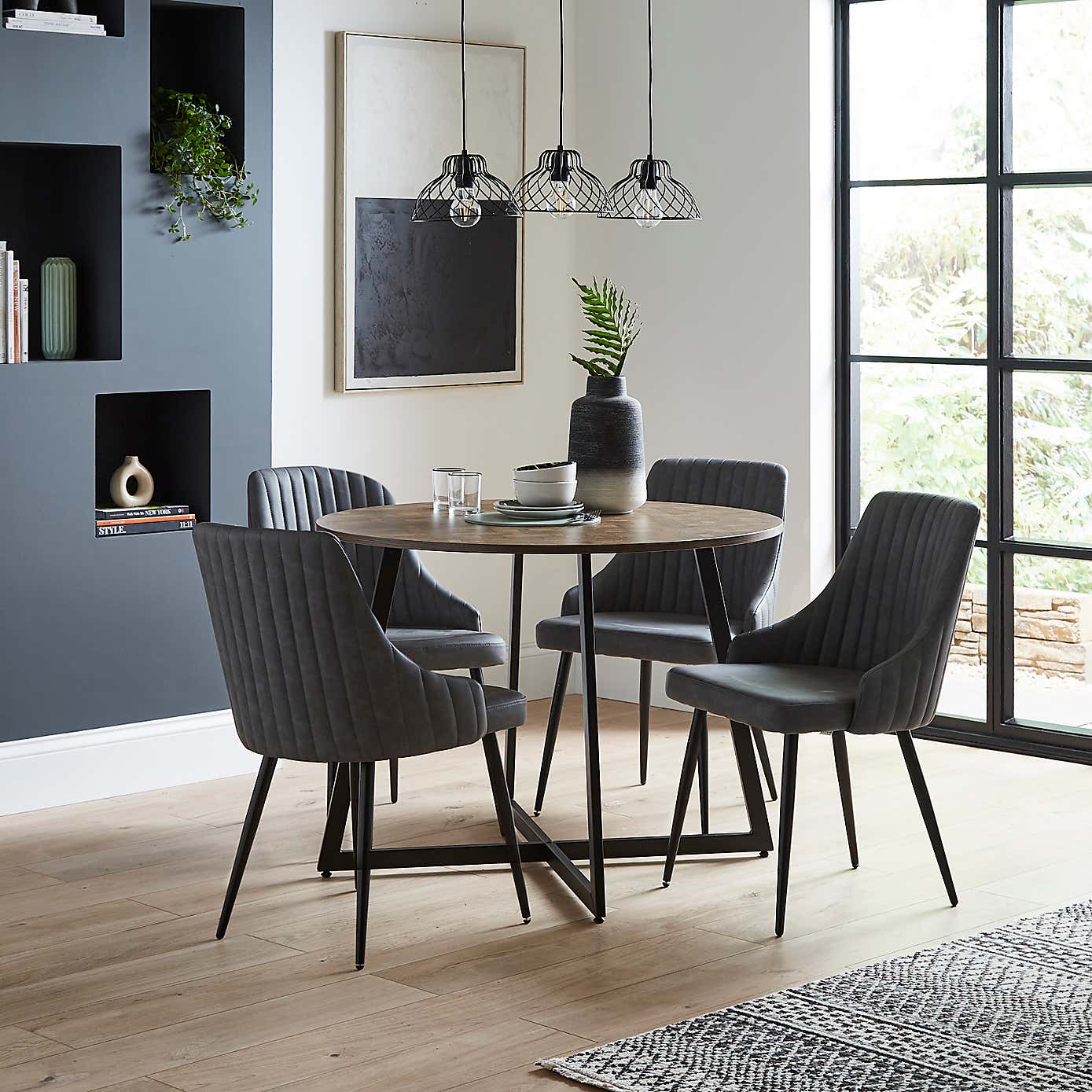 Shea Set of 2 Dining Chairs, Faux Leather