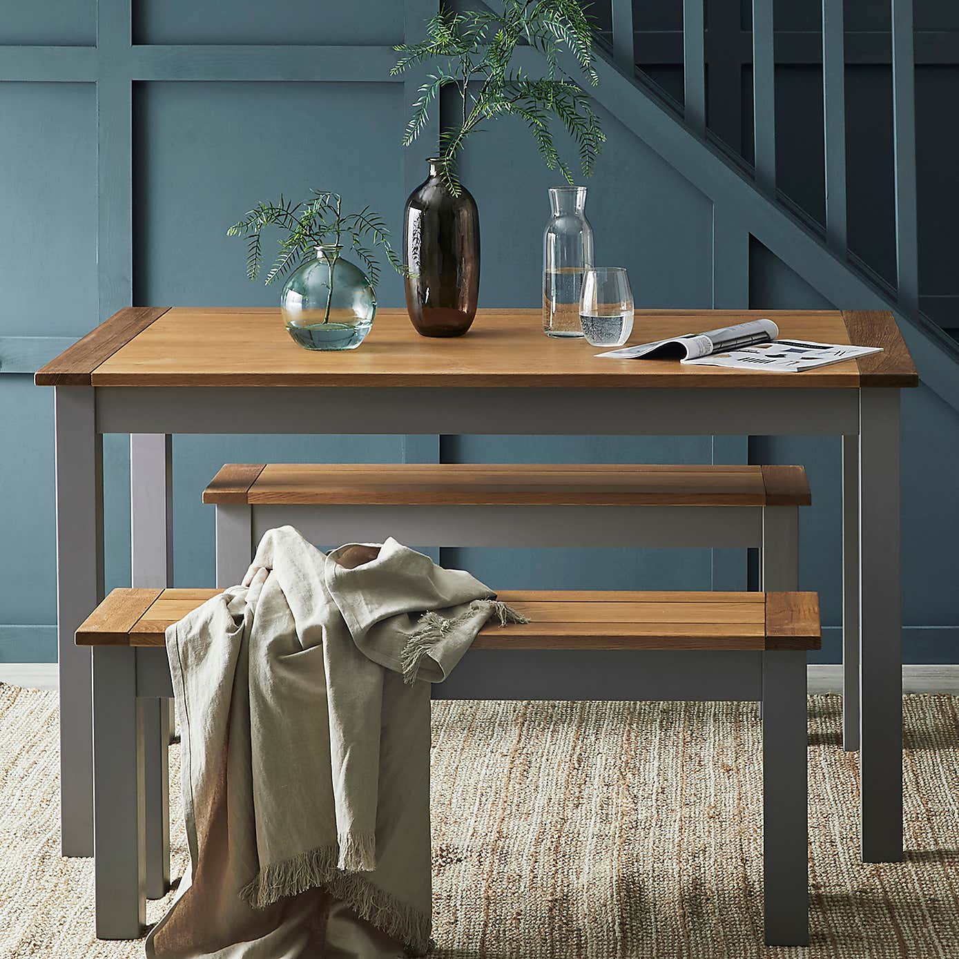 Clifford Dining Bench Set Grey