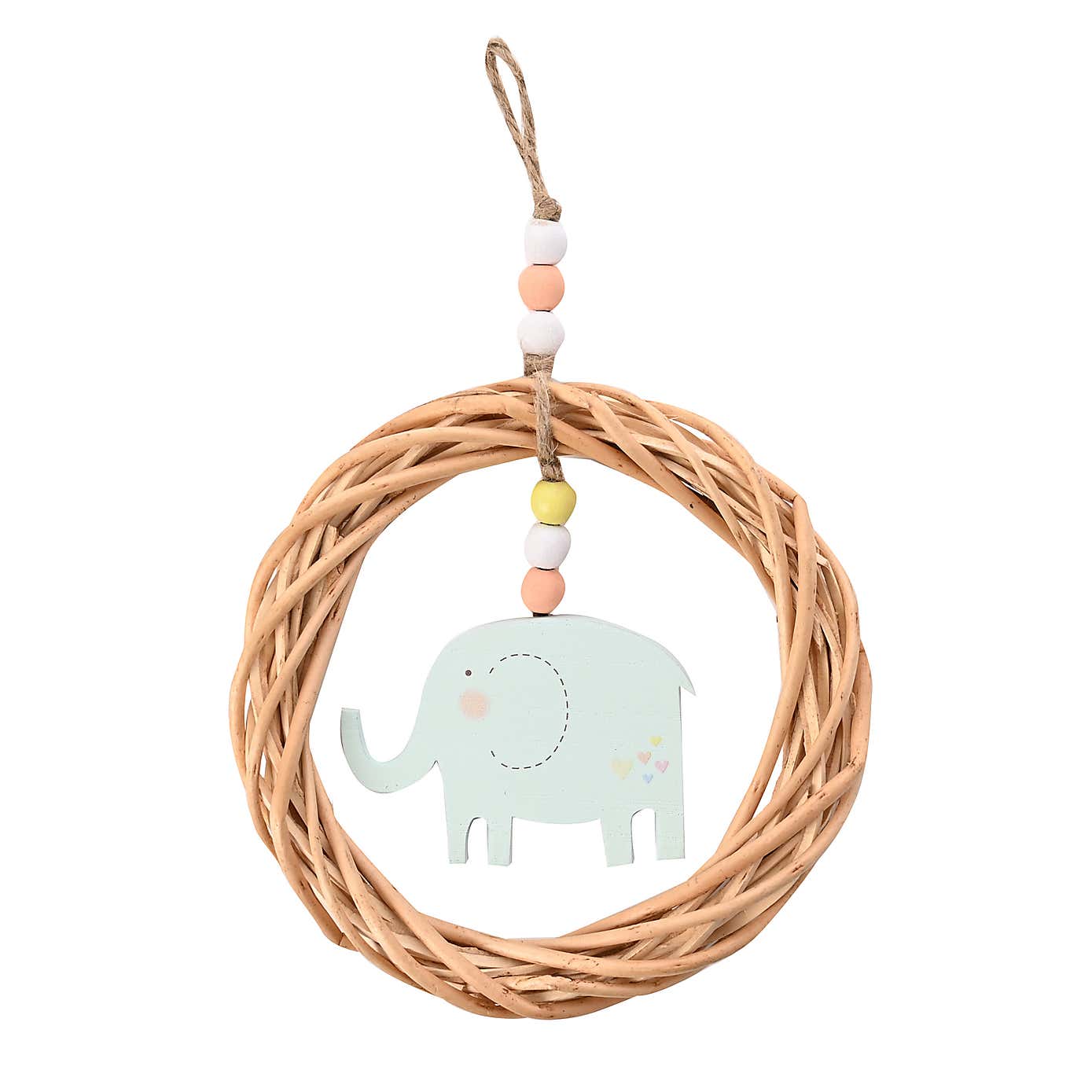 Petit Cheri Wicker Elephant Plaque