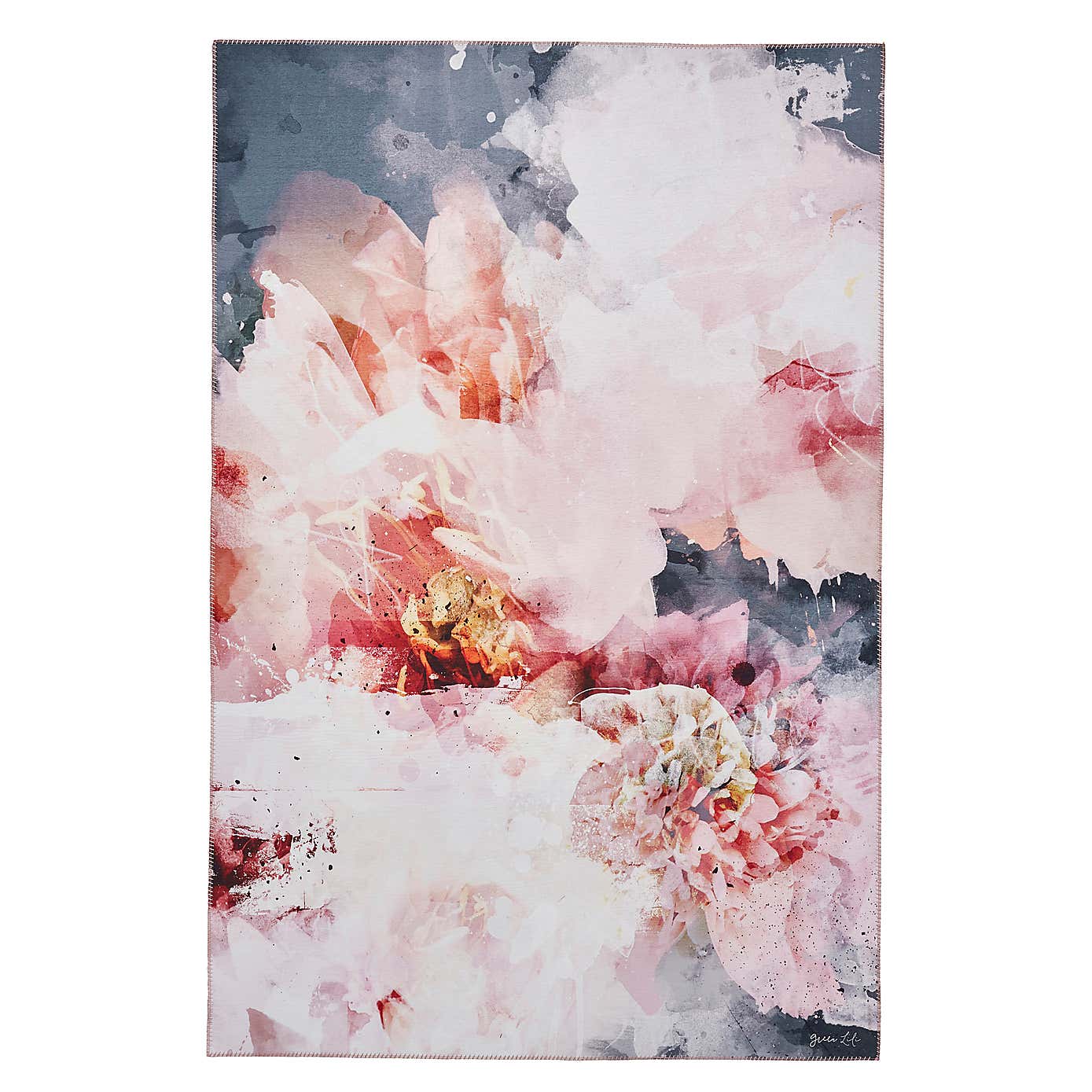 Michelle Collins Floral Rose and Black Rug