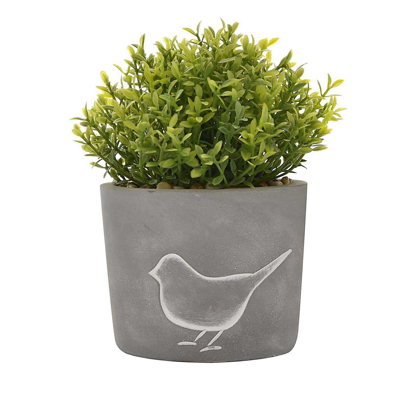 Hestia Artificial Plant in Bird Silhouette Plant Pot