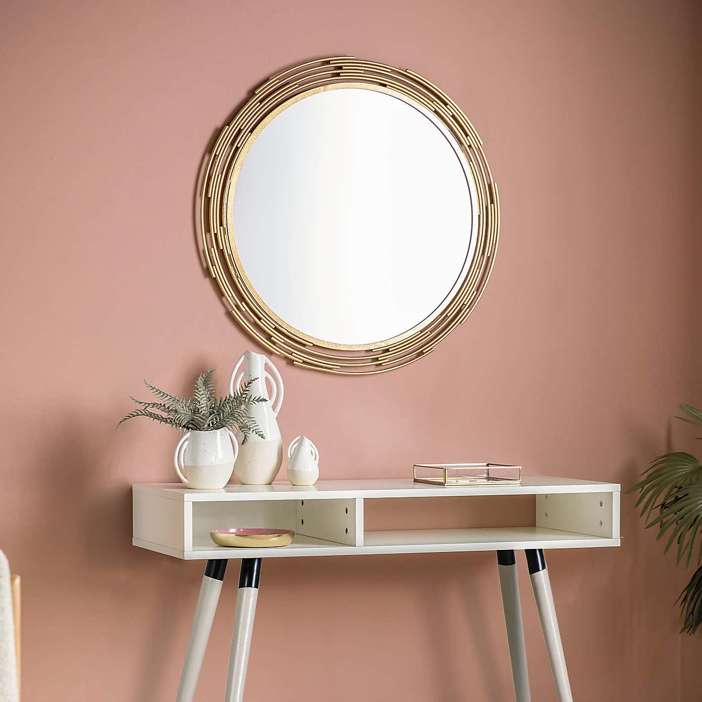 Madeira Art Deco Round Wall Mirror