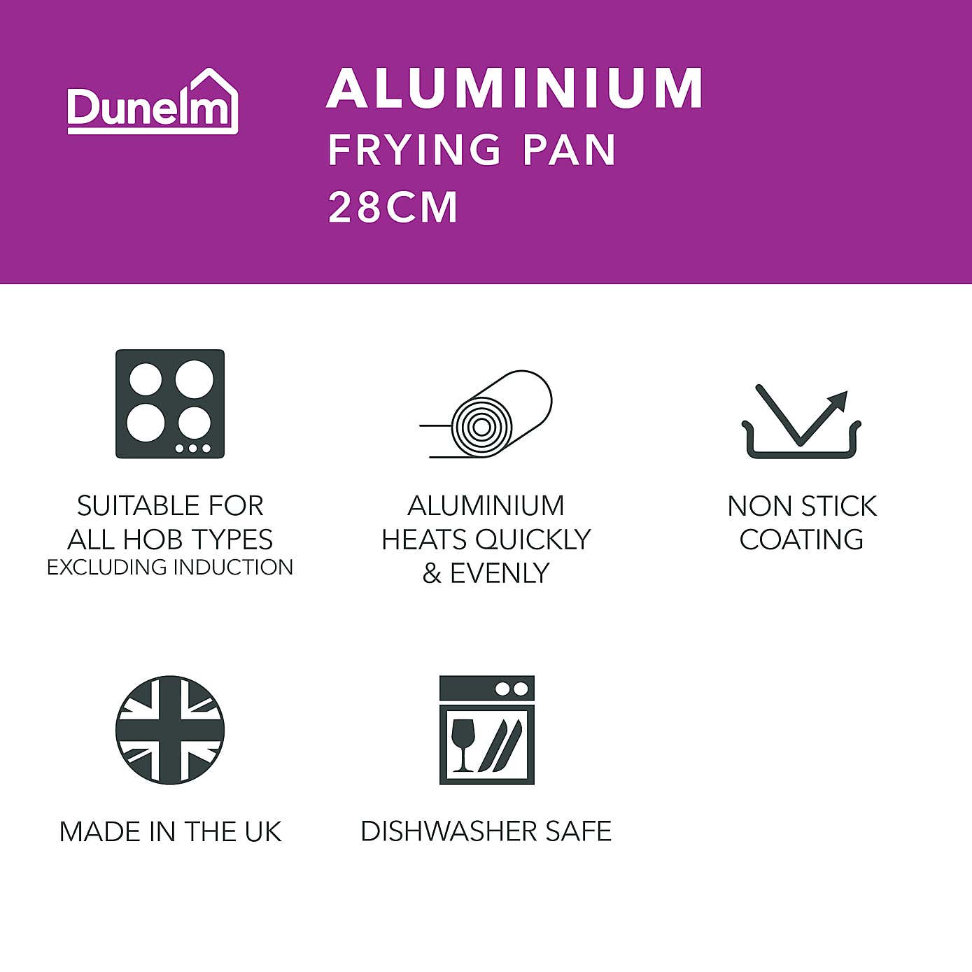 Essentials Non-Stick Aluminium Frying Pan, 28cm