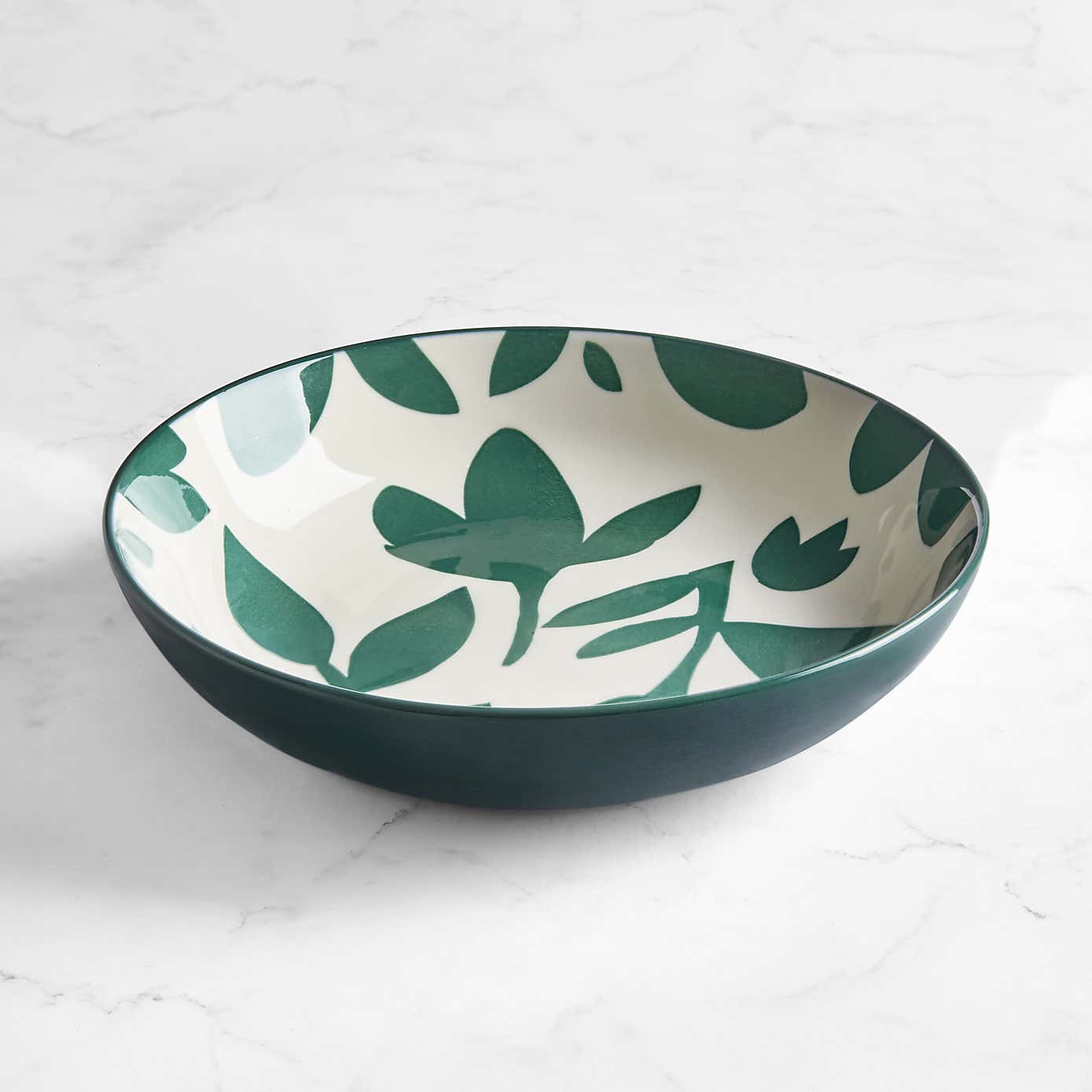 Elements Silhouette Green Glazed Stoneware Pasta Bowl