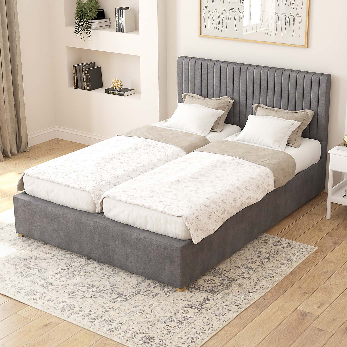 Grant Plush Velvet Adjustable Bed