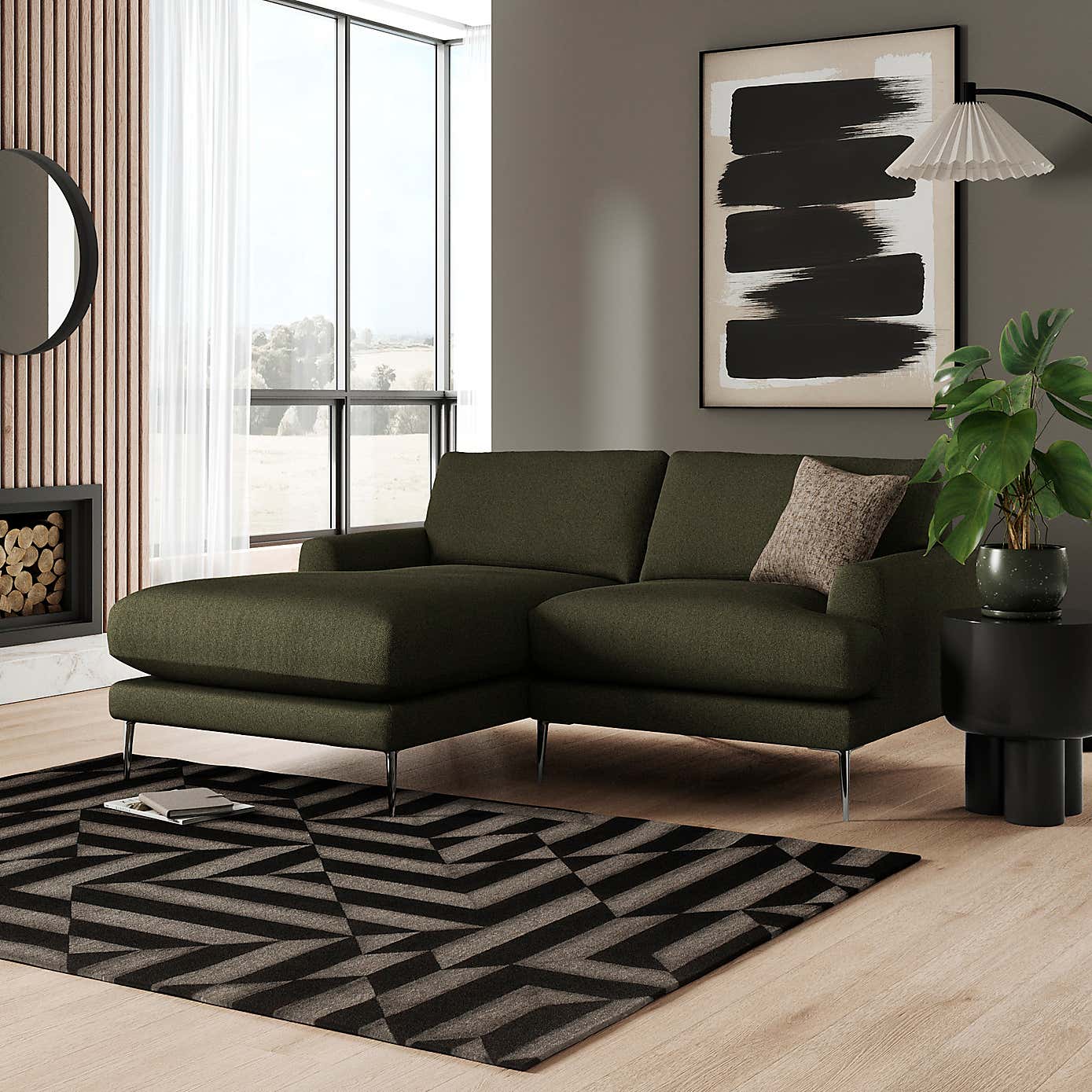 Lawson Tonal Boucle Corner Chaise Sofa