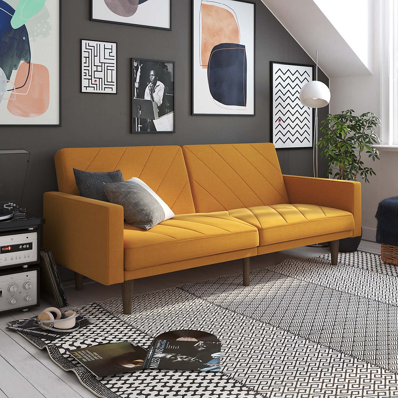 Paxson Linen Double Sofa Bed