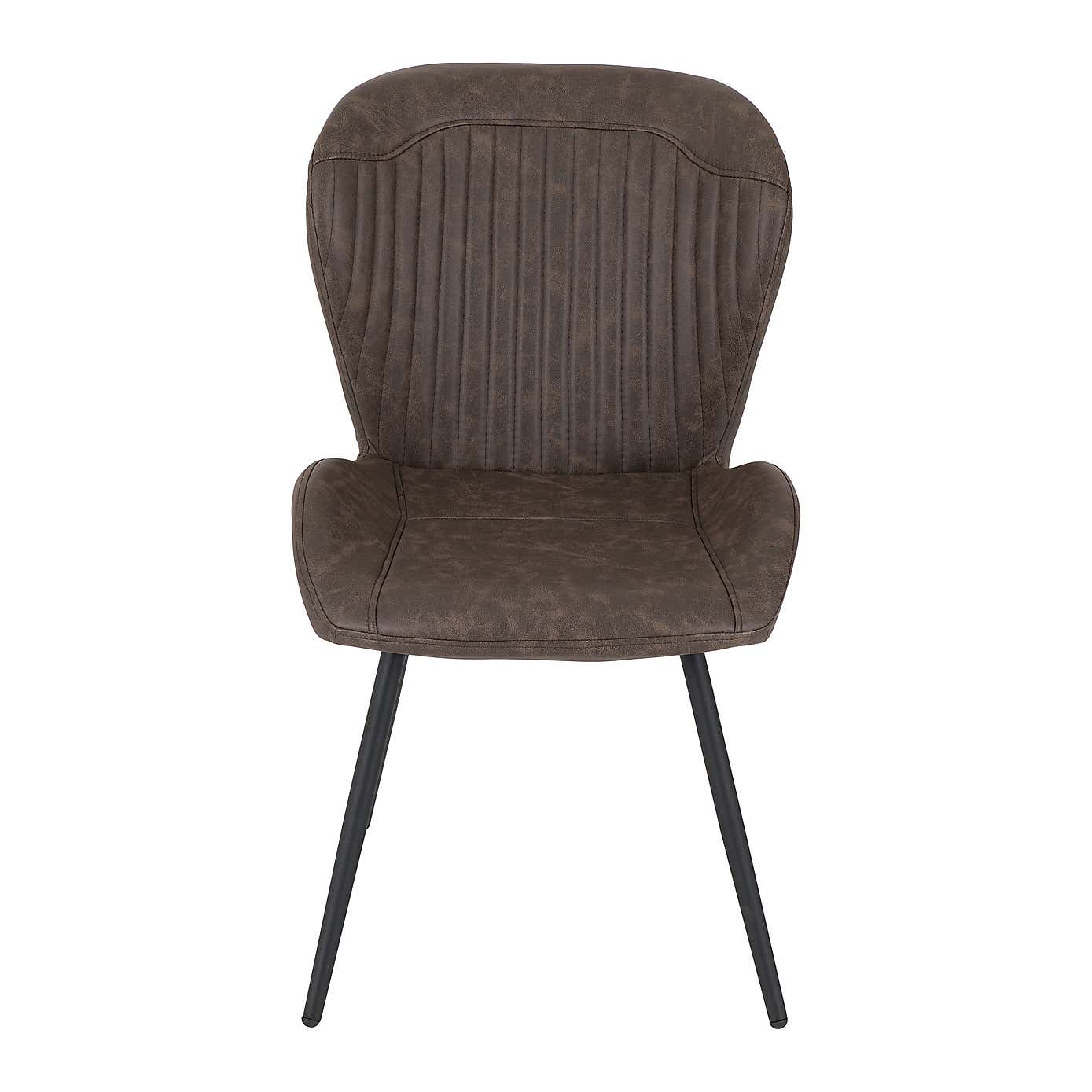 Quebec Set of 4 Dining Chairs Brown PU Leather
