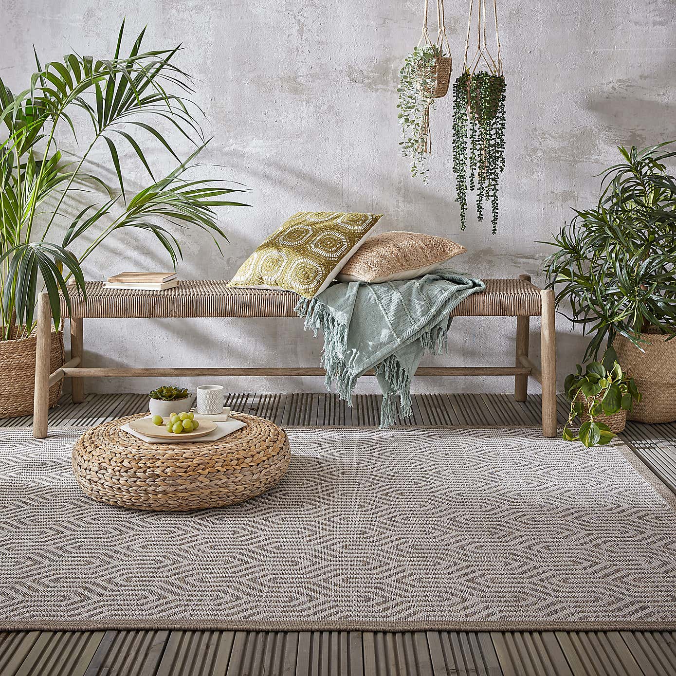 Bellizi Grey Indoor Outdoor Rug