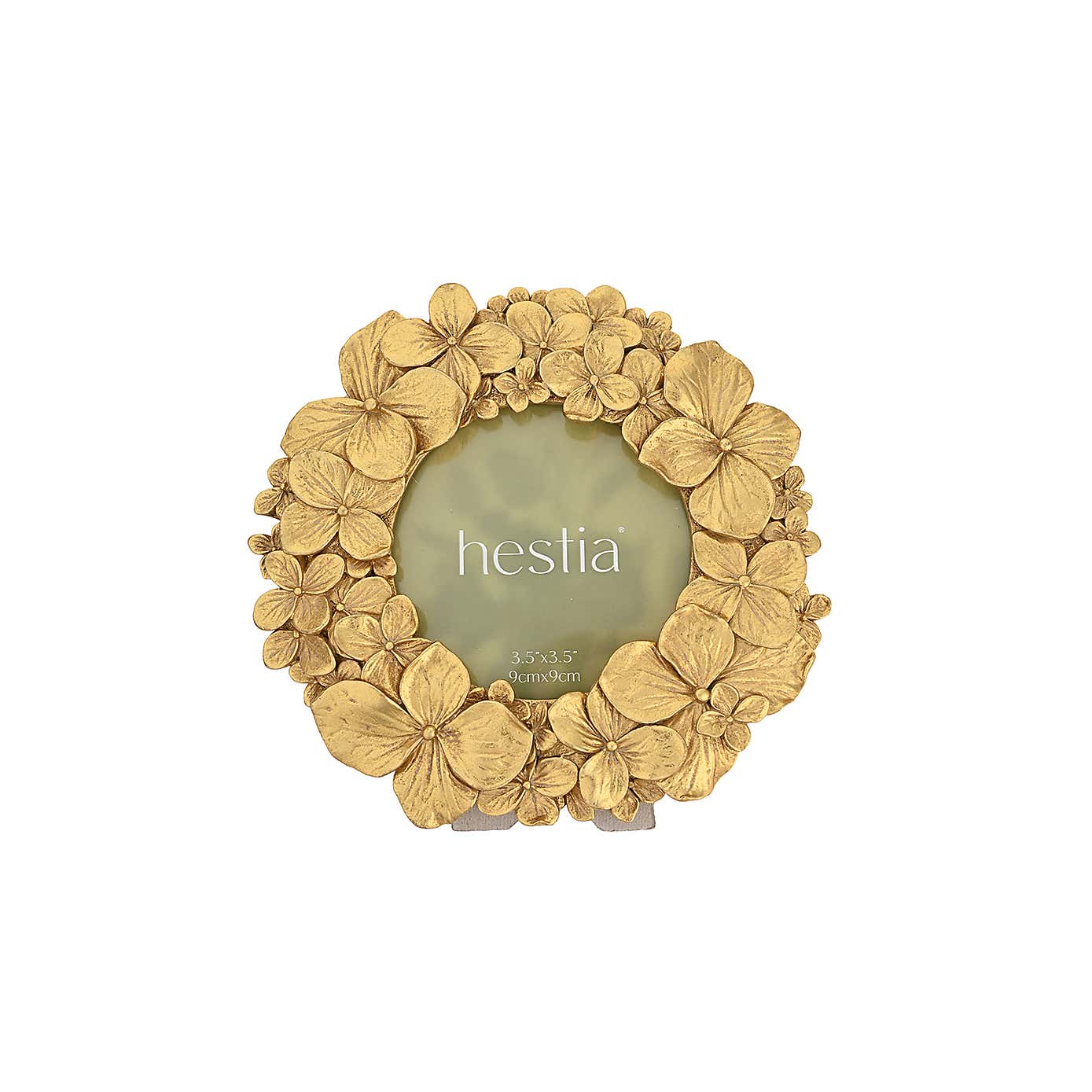 Hestia Gold Flower Round Photo Frame