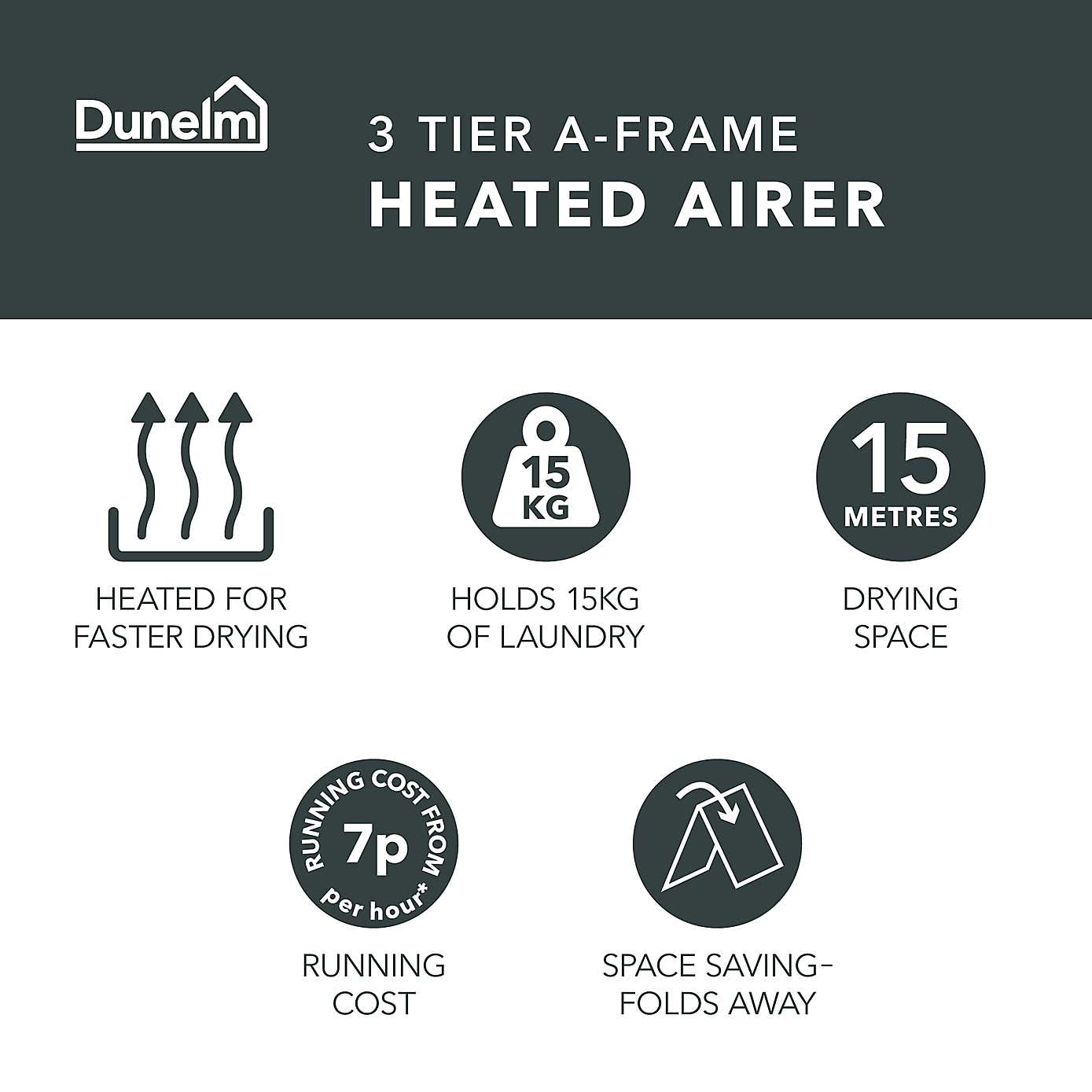 3 Tier A Frame Heated Airer
