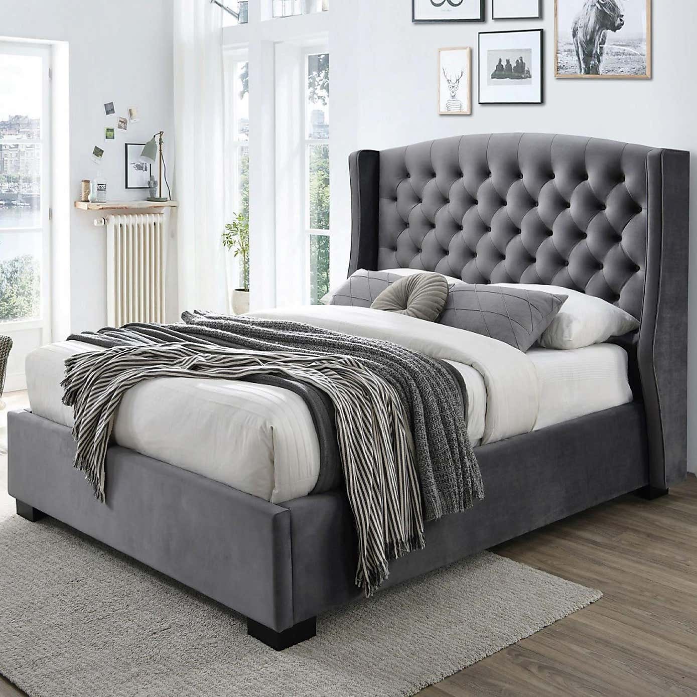 Ambassador Ottoman Bed Frame, Velvet