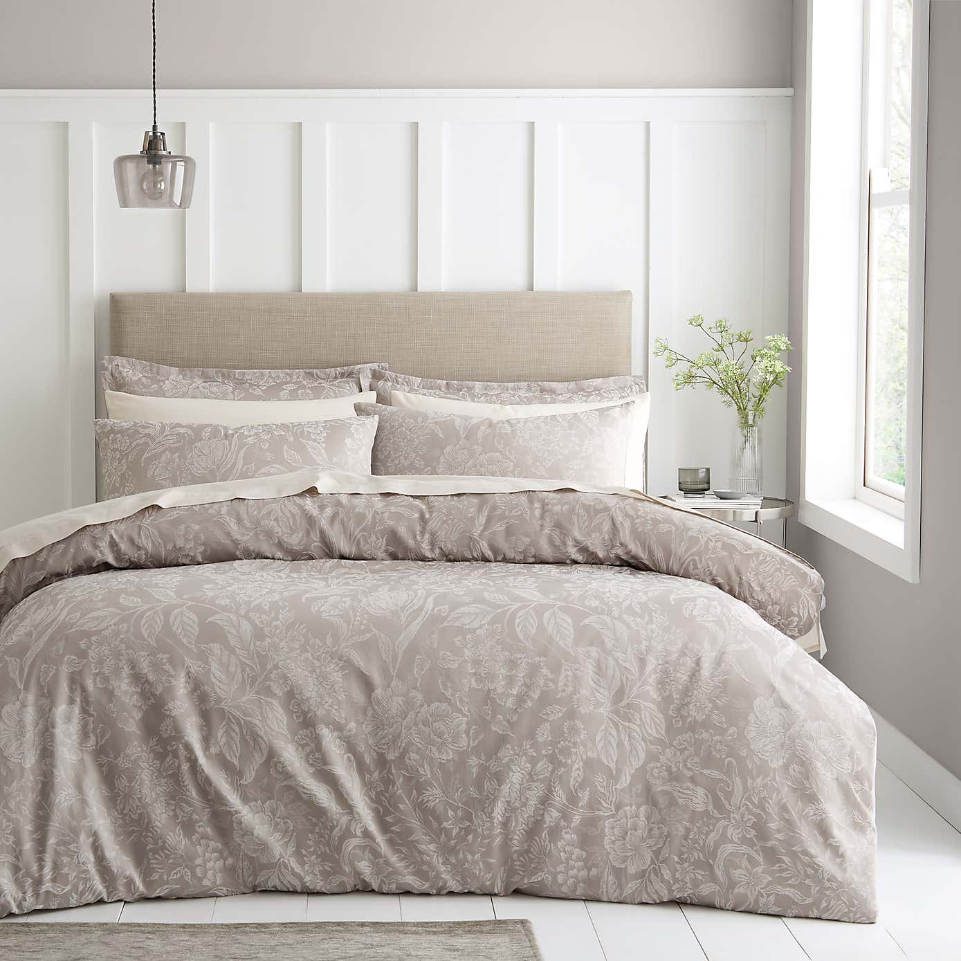Remi Jaquard Polycotton Duvet Cover and Pillowcase Set