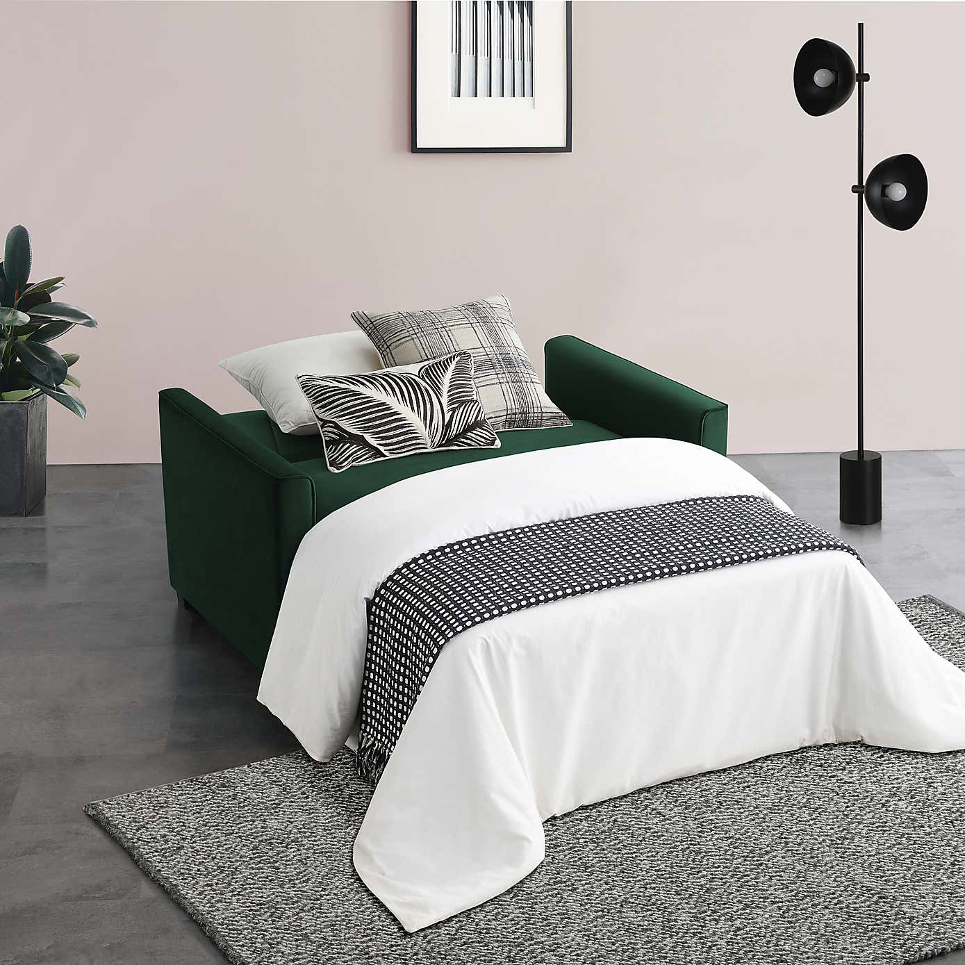 Serena Velvet 2 Seater Sofa Bed