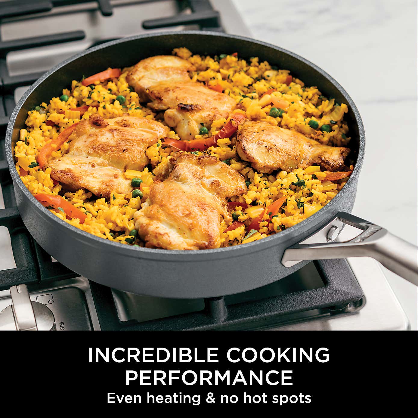 Ninja ZEROSTICK Hard Anodised Sauté Pan with Lid, 26cm