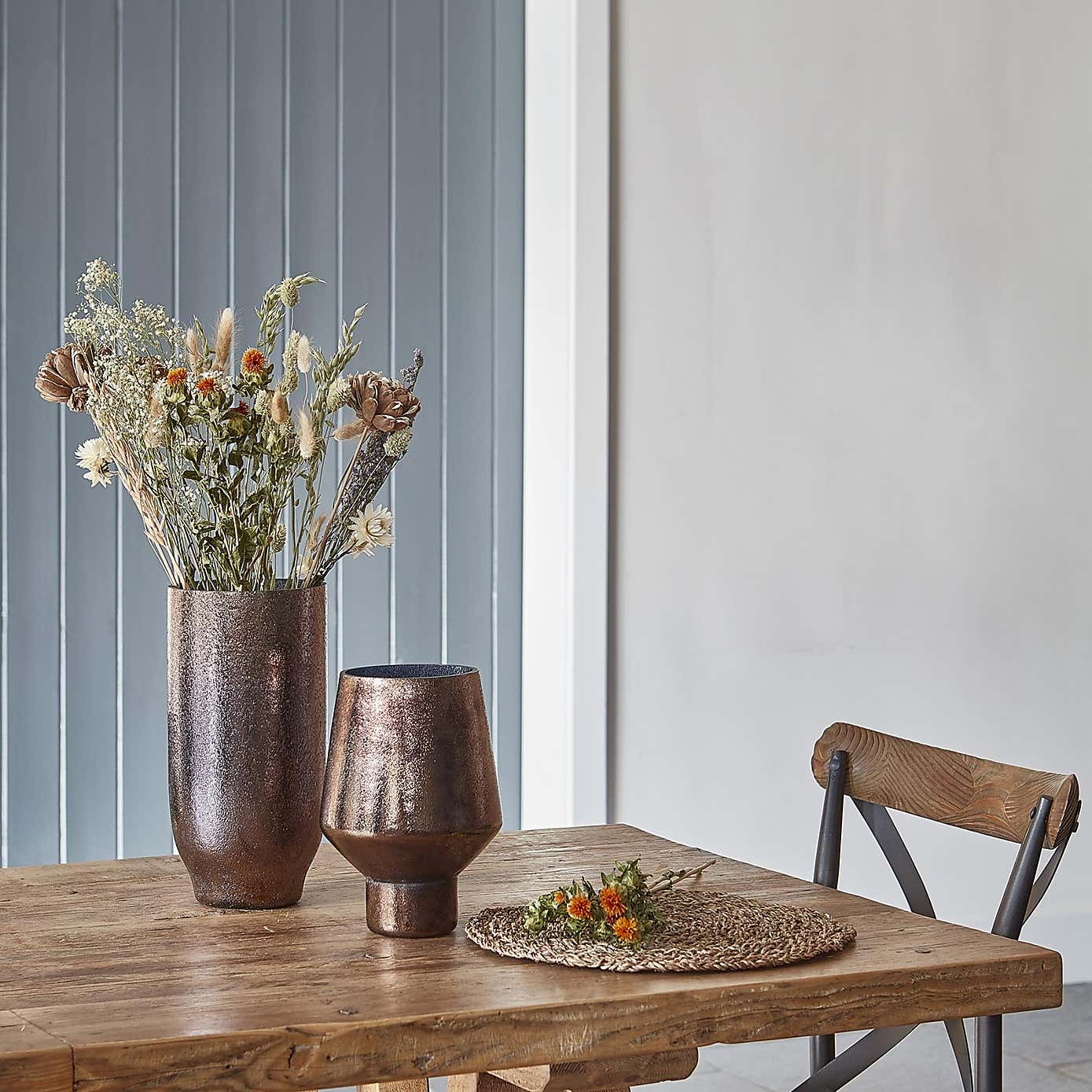Opulent Tall Curved Metallic Glass Vase