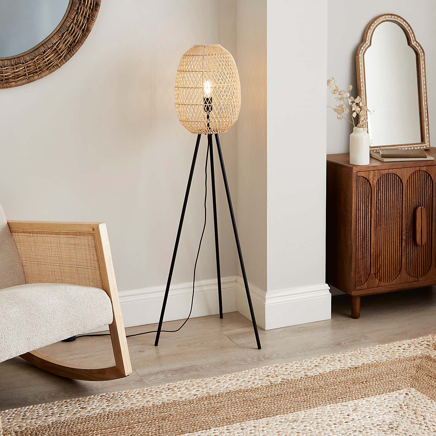 Kalena Boho Tripod Floor Lamp