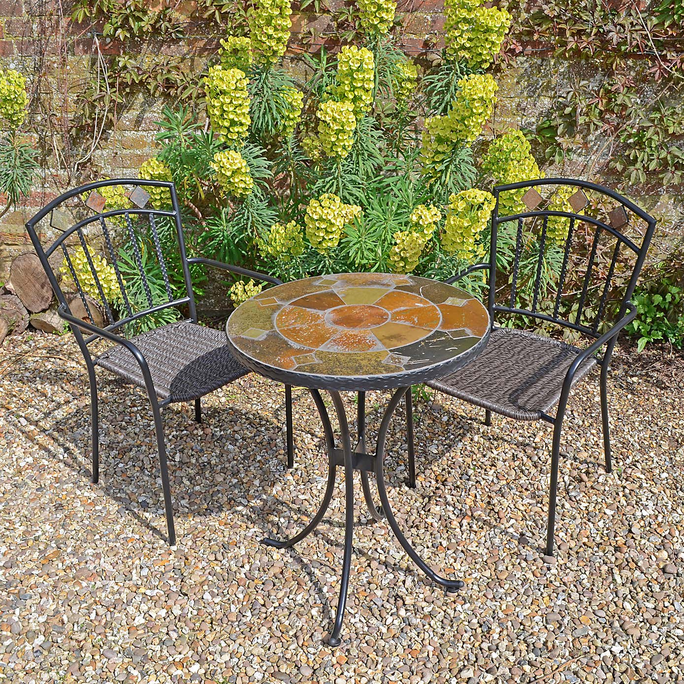 Glendale 60cm Bistro Table Set with 2 Mayfield Chairs