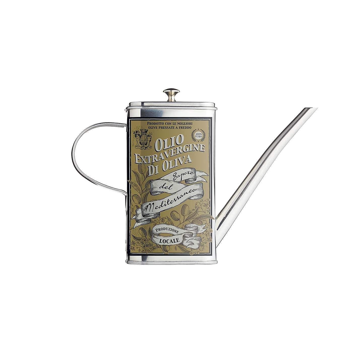 KitchenCraft World of Flavours Italian Stainless Steel Oil Can Drizzle 500ml