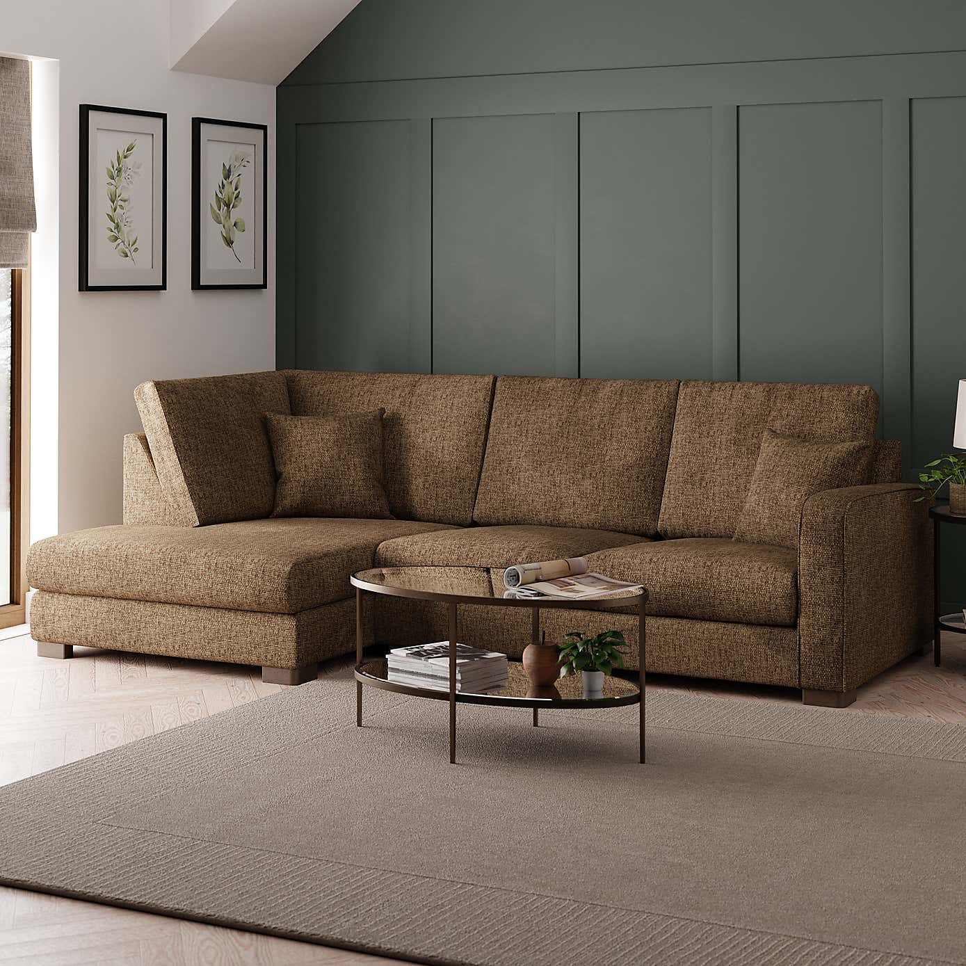 Carson Chunky Chenille Right Hand Corner Sofa