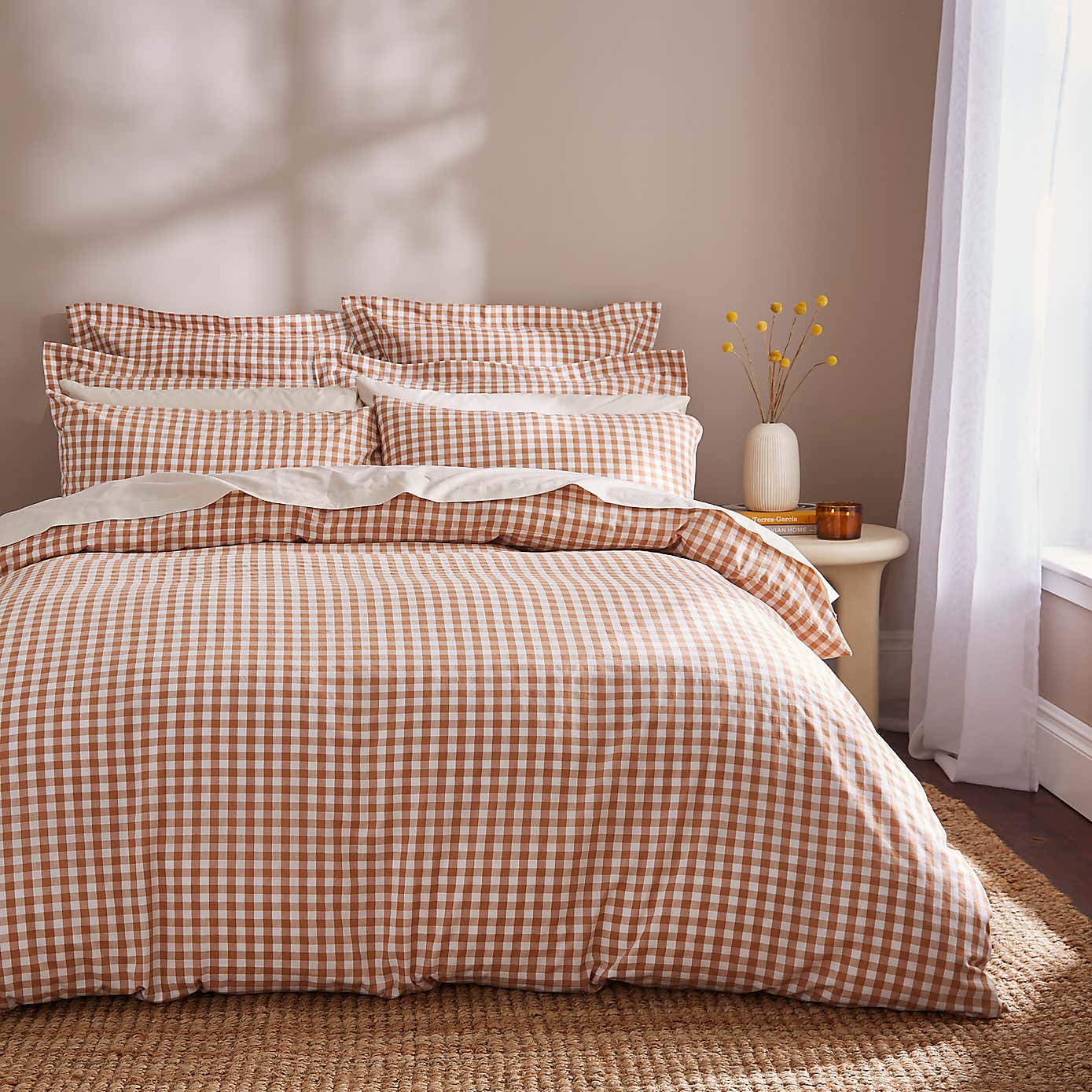 Portloe Gingham Woven Cotton Continental Pillowcase