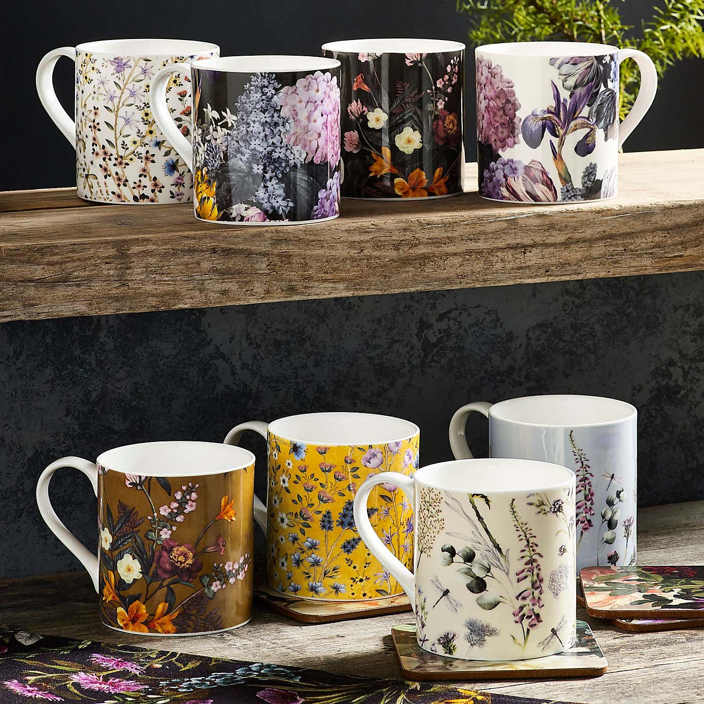 Set of 2 MM Living Lisette Bone China Mugs