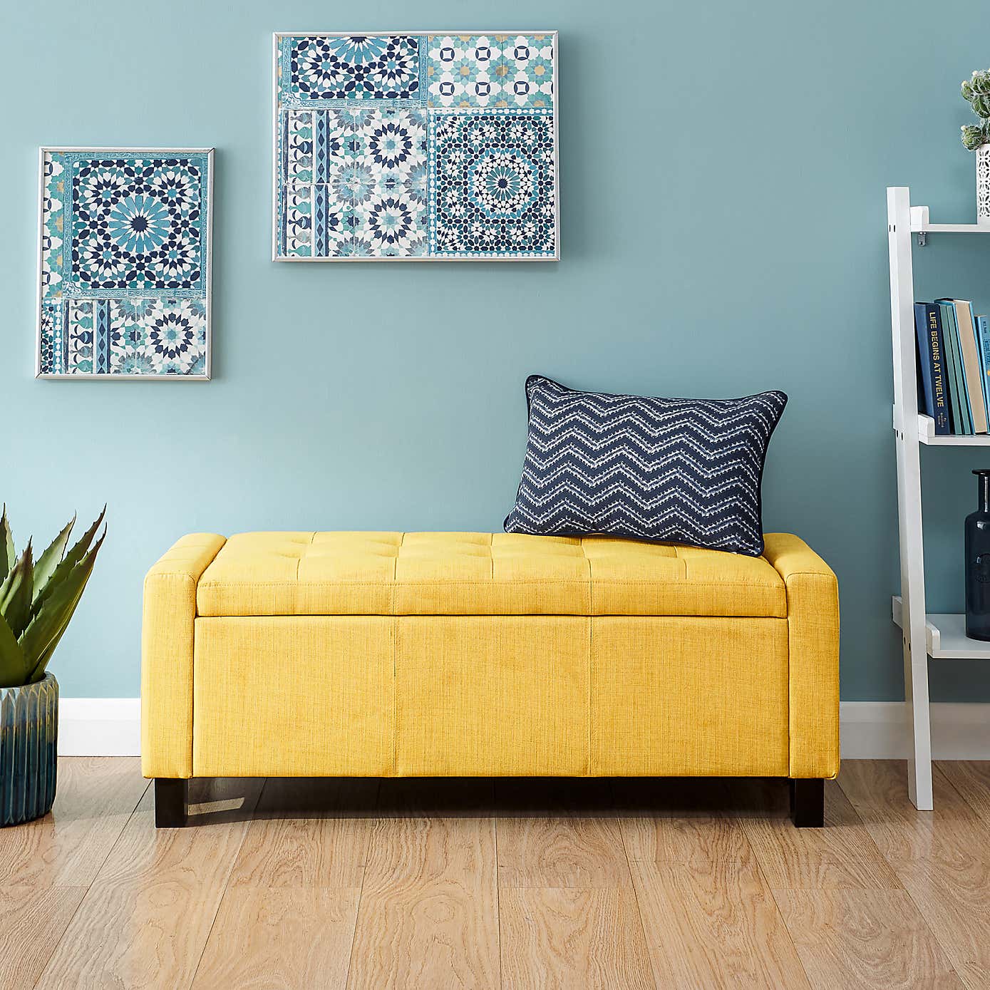 Verona Upholstered Ottoman Bench Mustard