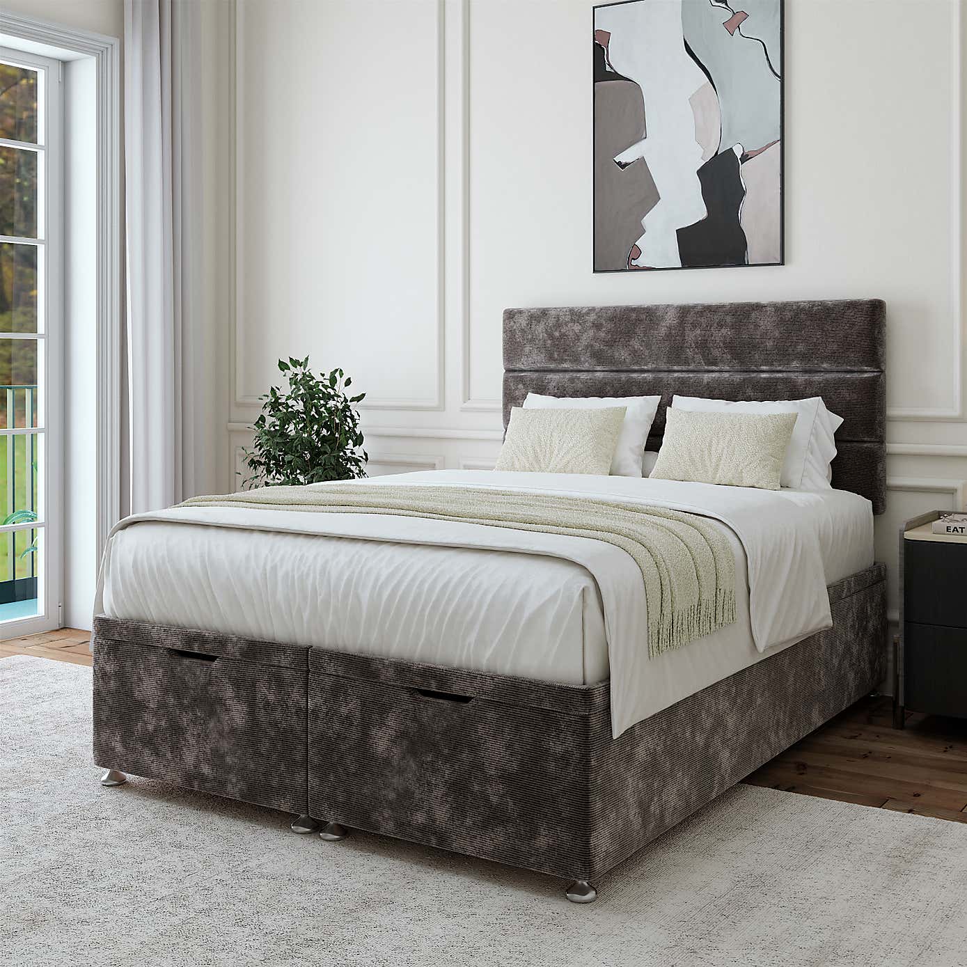 Bedmaster Luxury Chenille End of Bed Ottoman Base
