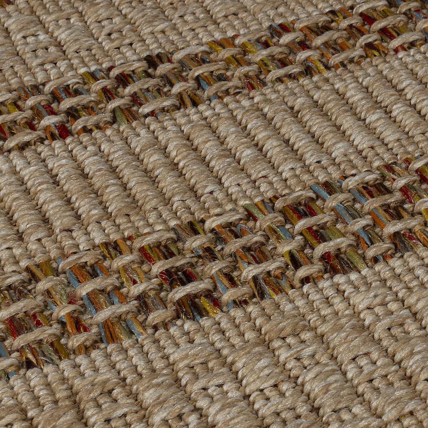 Stripe Border Indoor Outdoor Oval Rug