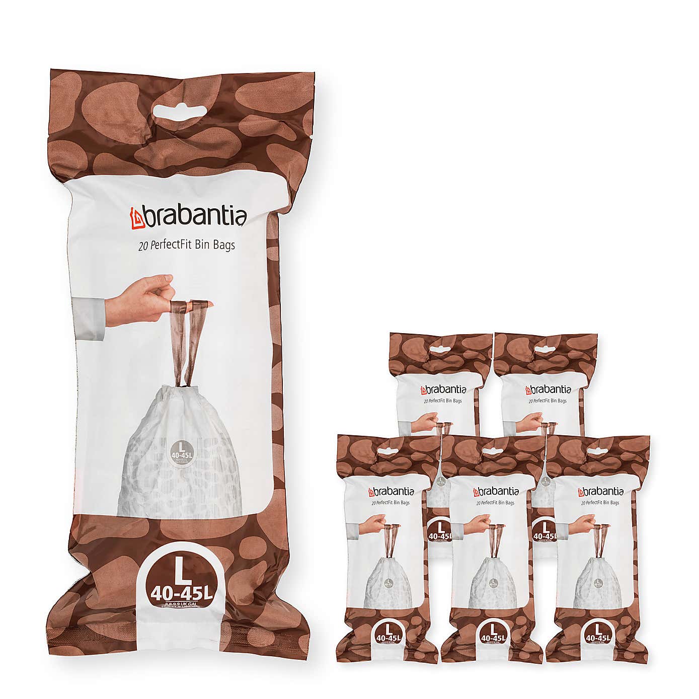 Brabantia Pack of 120 40-45L PerfectFit Code L Bin Bags