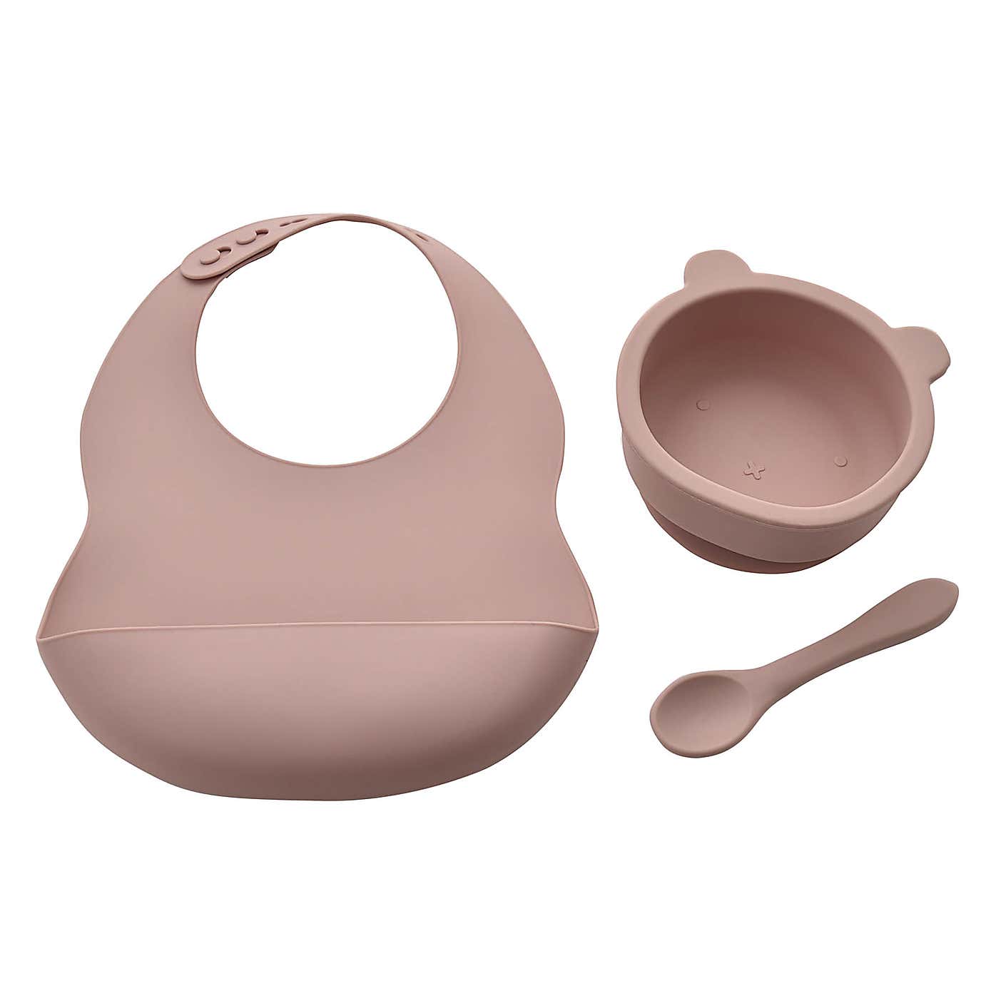 Bambino Silicone Bib, Bowl and Spoon Feeding Set