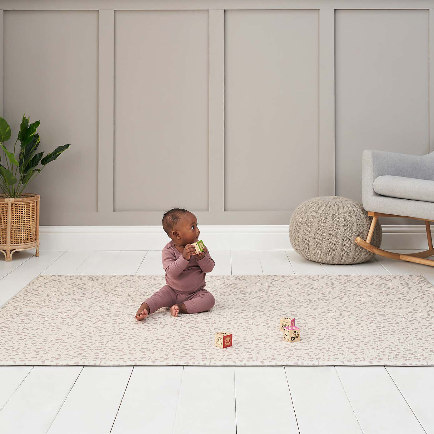 Tutti Bambini Luxury Padded XL Reversible Bubble and Terazzo Playmat 200 x 140cm