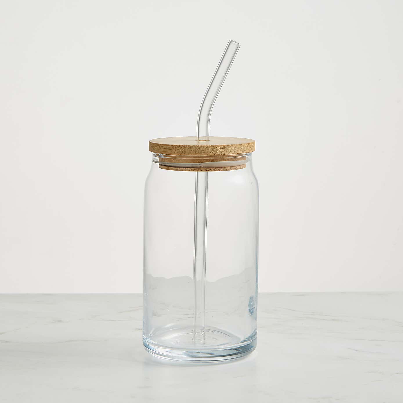 Clear Glass with Straw
