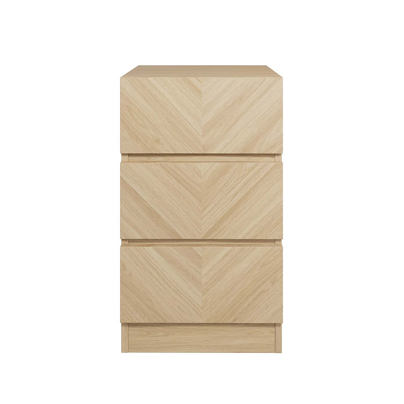 Taranto Pair of 3 Drawer Bedsides Oak